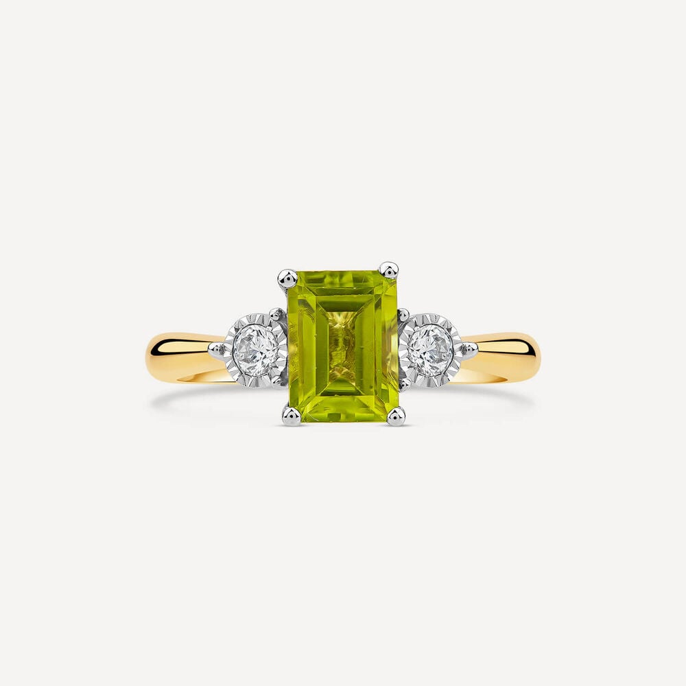 9ct Yellow Gold Princess Cut 0.12ct Diamond Sides Ring