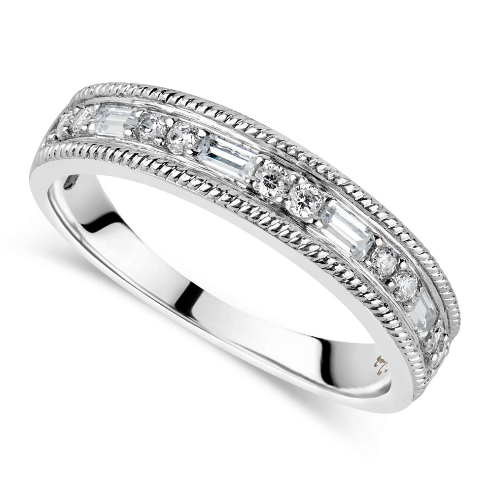 Kathy De Stafford's 18ct White Gold 0.24ct Diamond Round & Baguette Ring