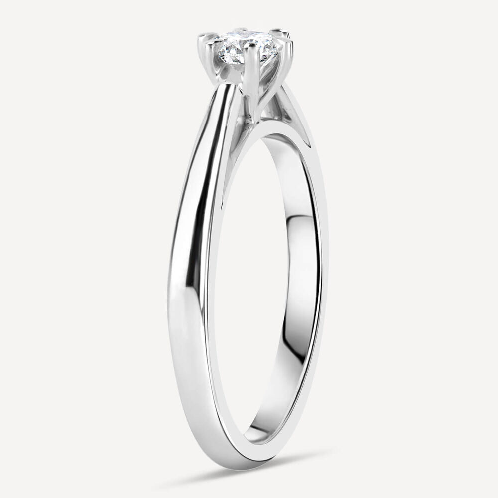 Platinum 0.30ct Amia Diamond Solitaire Six Claw Ring image number 5