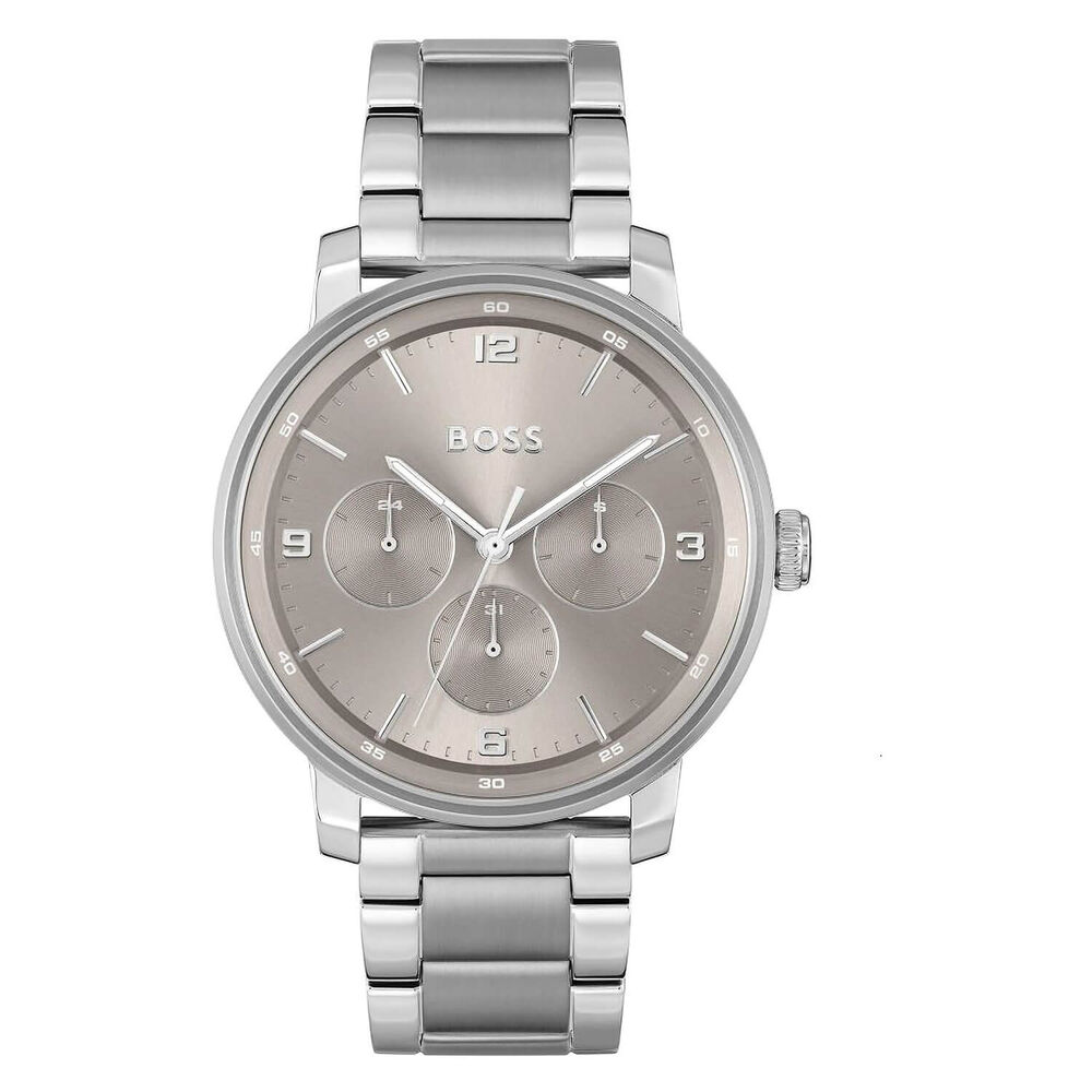 BOSS Contender Chronograph 44mm Grey Dial Steel Bracelet Watch image number 0