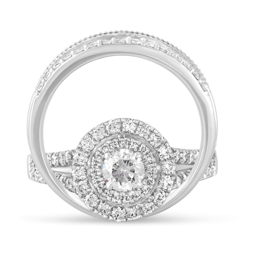 18ct White Gold 0.50ct Diamond Three Row 5mm Wedding Ring image number 4