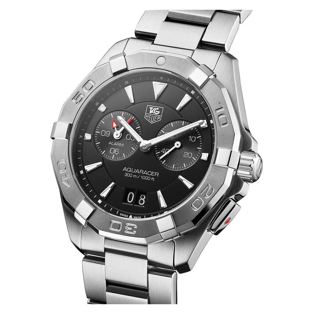 TAG Heuer Aquaracer quartz-alarm men's black bracelet watch image number 2