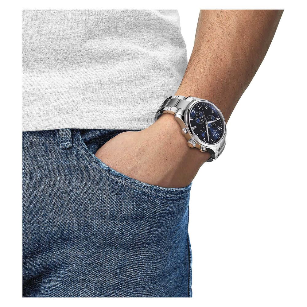 Tissot XL Chronograph Blue Dial Steel Bracelet Men's Watch image number 1