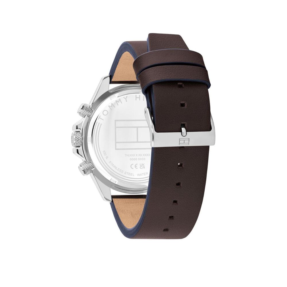 Tommy Hilfiger Clark 44mm Grey Dial Brown Leather Strap Watch image number 2