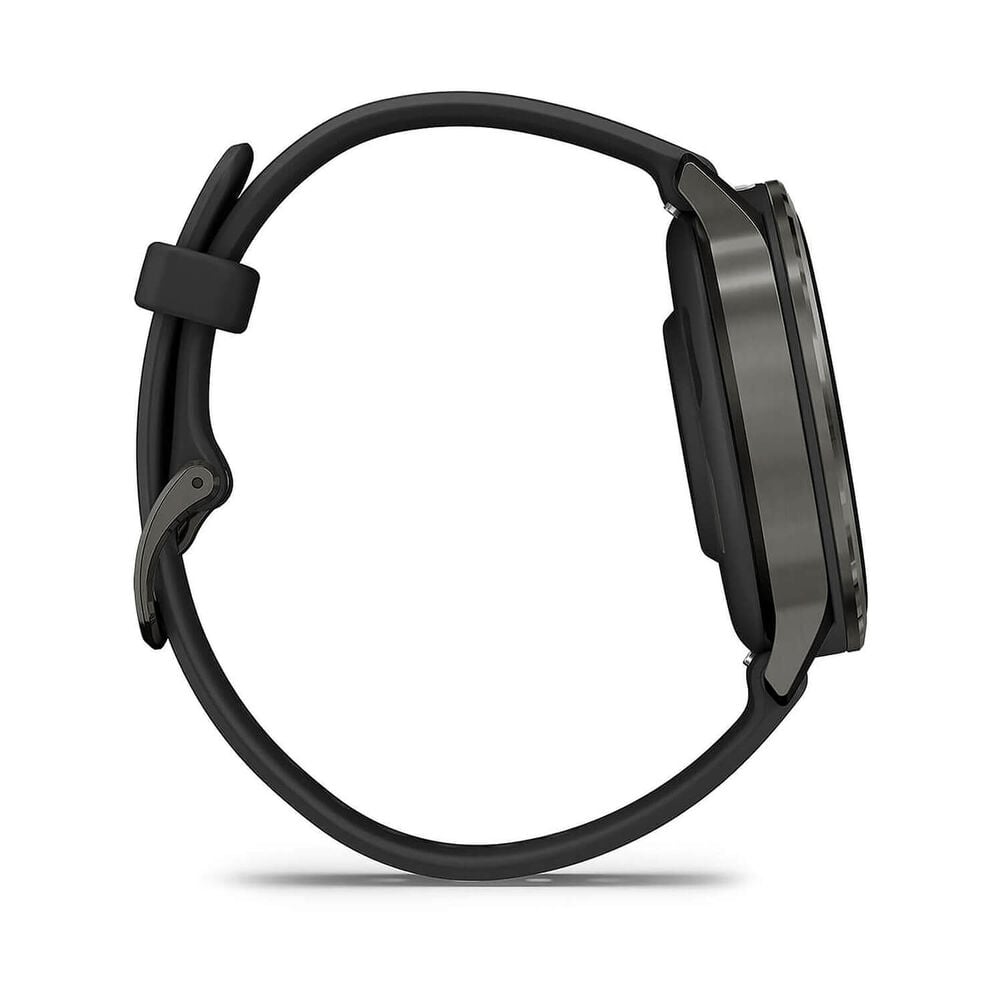 Garmin Venu 4 41mm Slate Bezel Black Silicone Strap Watch image number 6