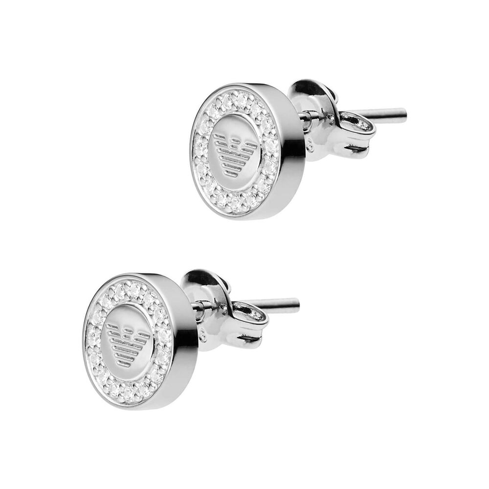 Emporio Armani Essential Logo Cubic Zirconia Stud Earrings image number 0