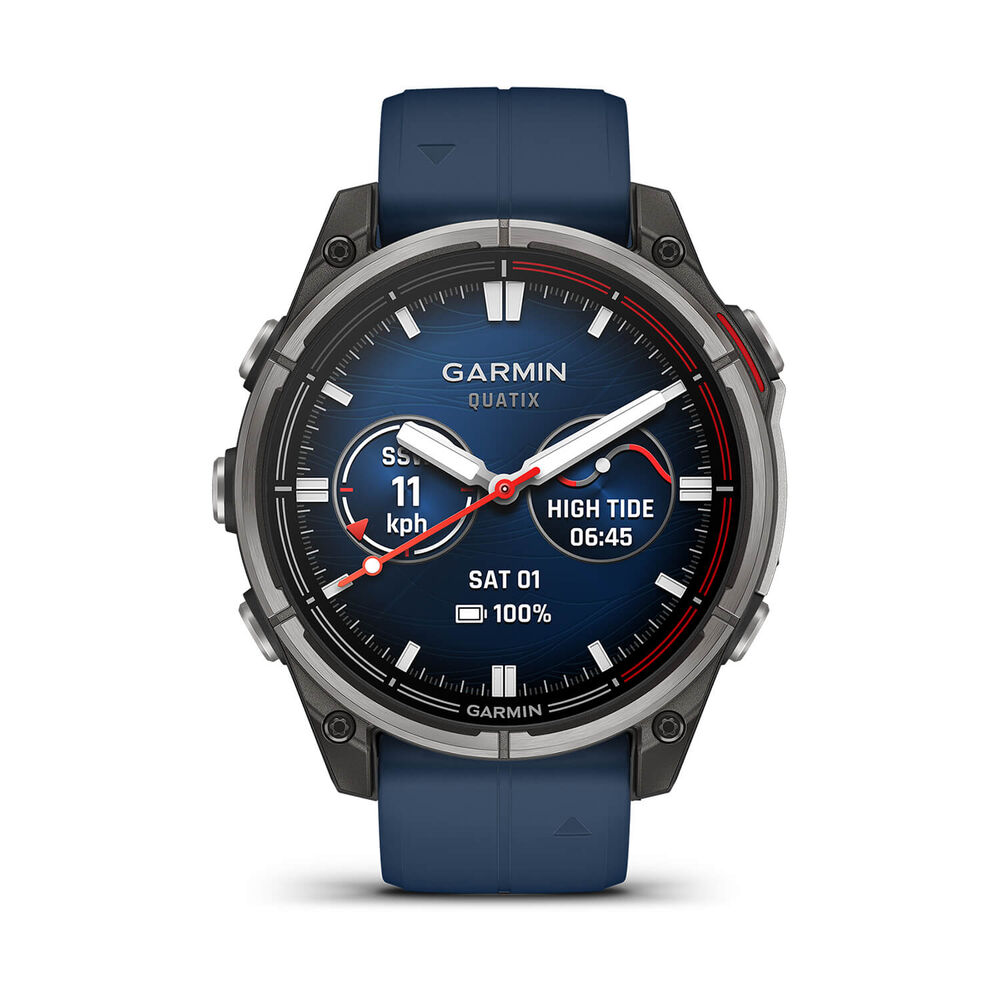 Garmin quatix 8 AMOLED 47mm Dial Blue Silicon Strap Watch