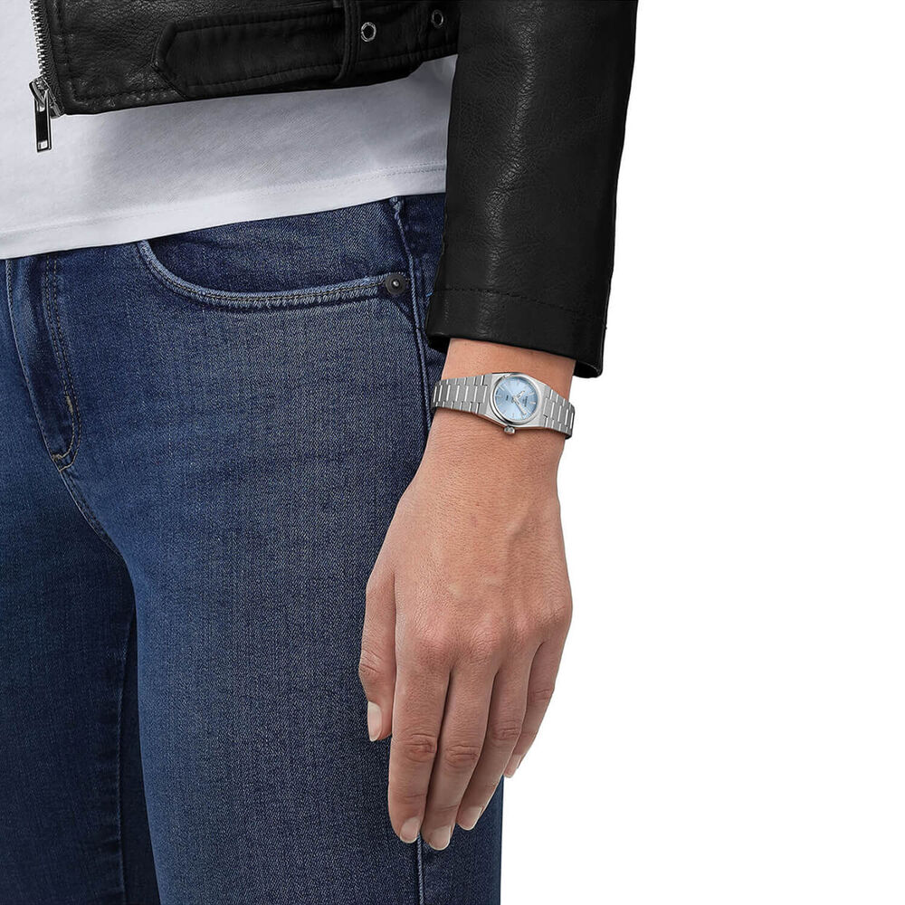 Tissot PRX Quartz 25mm Ice Blue Dial Stainless Steel Bracelet Watch image number 1