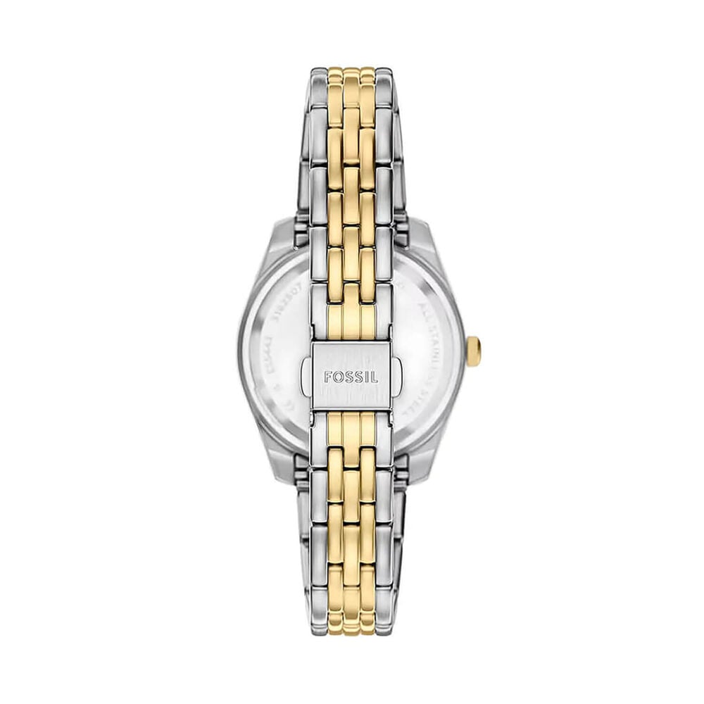 Fossil Scarlette 32mm Blue Dial Two Tone Stainless Steel Bracelet Watch image number 3