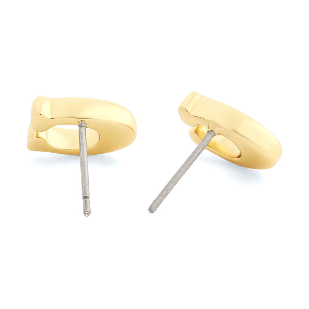 Coach Gold Tone Brass White Enamel C Stud Earrings