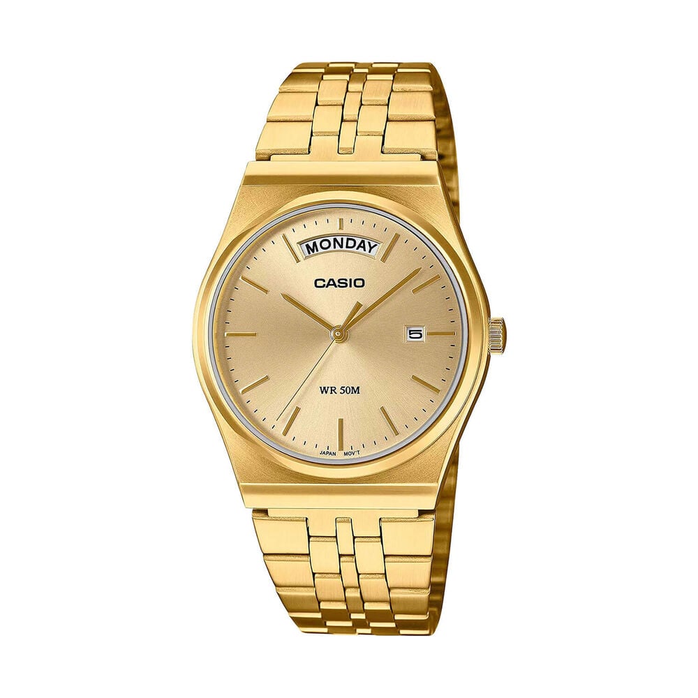 Casio Vintage MTP 35mm Gold Dial Gold Tone Stainless Steel Bracelet Watch