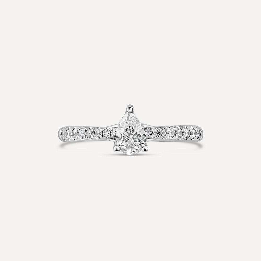 The Orchid Setting 18ct White Gold 0.50ct Pear Diamond Engagement Rings