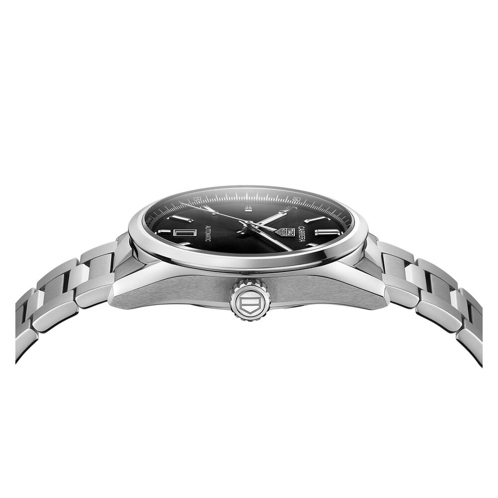 TAG Heuer Carrera 39mm Black Dial Calibre 5 Steel Case Bracelet Watch image number 3