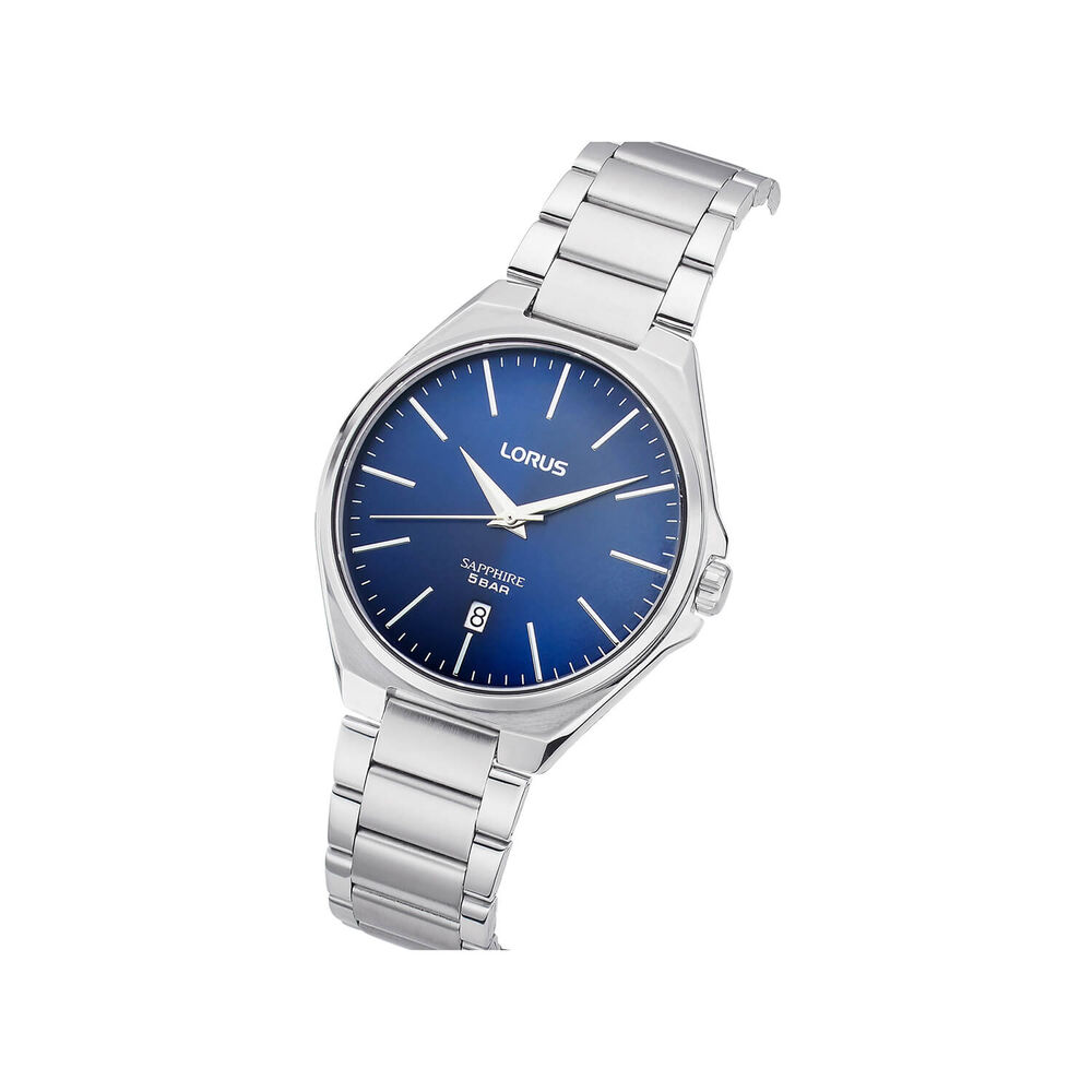 Lorus Quartz Gents 40mm Dark Blue Dial Steel Bracelet Watch