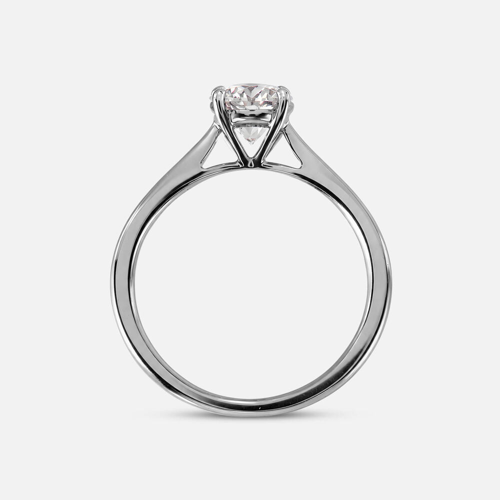 Classic Platinum 1.00ct Round Brilliant Diamond Four Claw Solitaire Ring