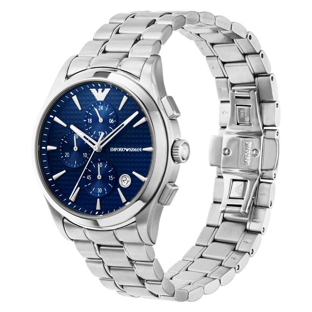 Emporio Armani Paolo 42mm Blue Chronograph Dial Bracelet Watch image number 1
