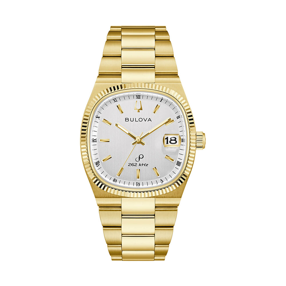 Bulova Super Seville 38mm Silver Dial Gold Tone Steel Bracelet Watch image number 0