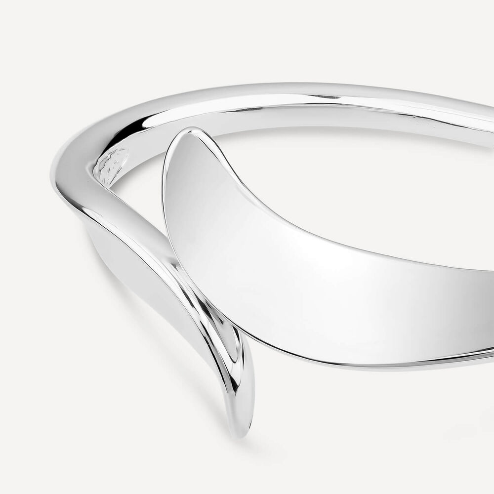 Sterling Silver Shiny Polished Curve Bangle