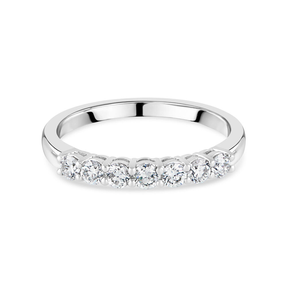 18ct white gold 0.50 carat diamond claw-set eternity ring image number 4