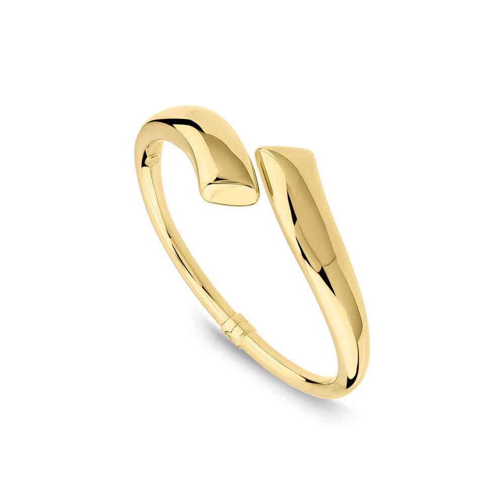 Yellow Gold Plated Sterling Silver Polished Twist Bangle image number 0