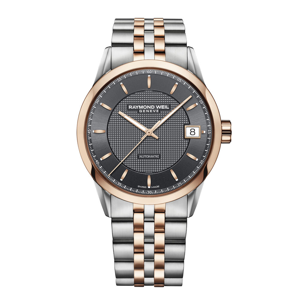 Raymond Weil Freelancer Men's Automatic Rose Gold-Tone And Stainless Steel Bracelet Watch
