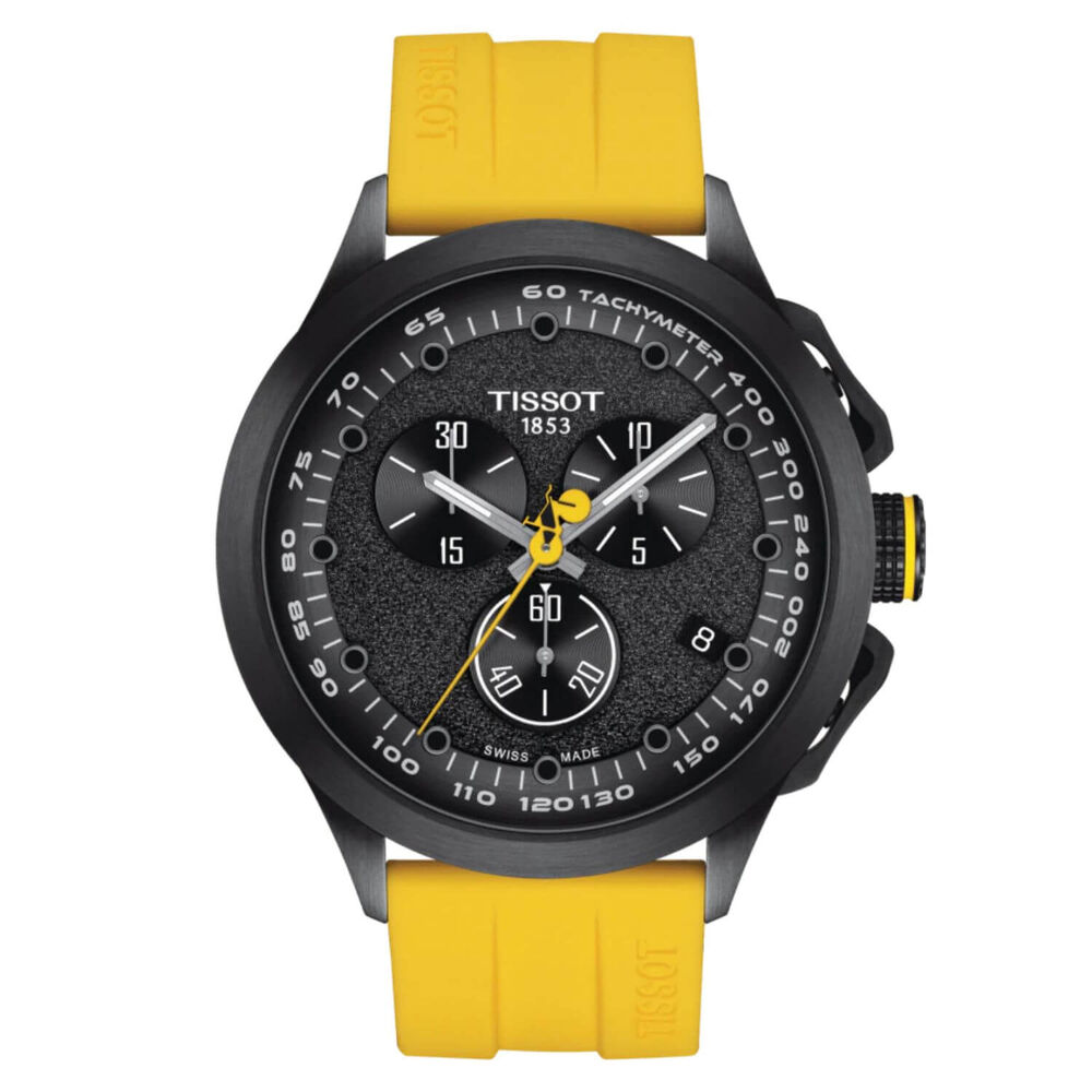 Tissot T-Race Cycling Tour De France Black Dial Yellow Silicone Strap Watch