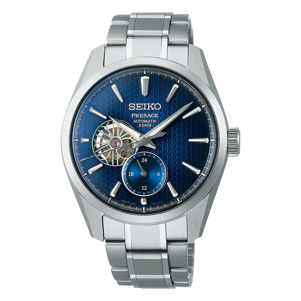 Seiko Presage Sharp Edges Series 40.2mm Blue Dial Steel Bracelet Watch image number 0