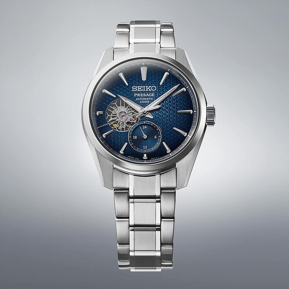 Seiko Presage Sharp Edges Series 40.2mm Blue Dial Steel Bracelet Watch