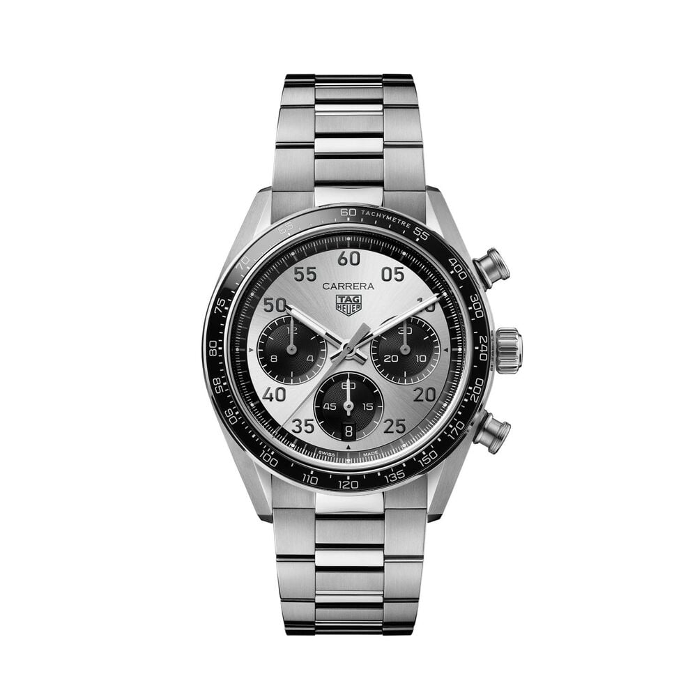 TAG Heuer Carrera Chronograph Sport 42mm Silver Dial Steel Bracelet Watch