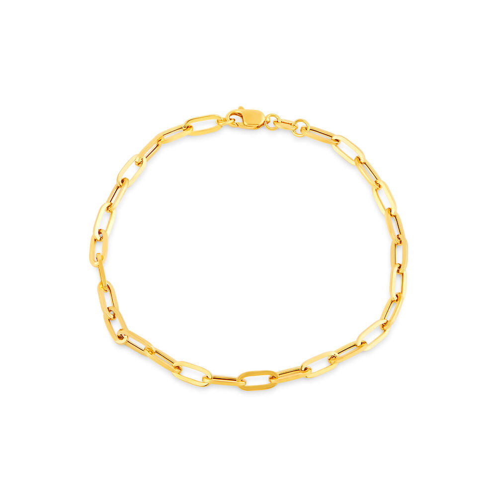 9ct Yellow Gold Paper link Diamond Cut Bracelet