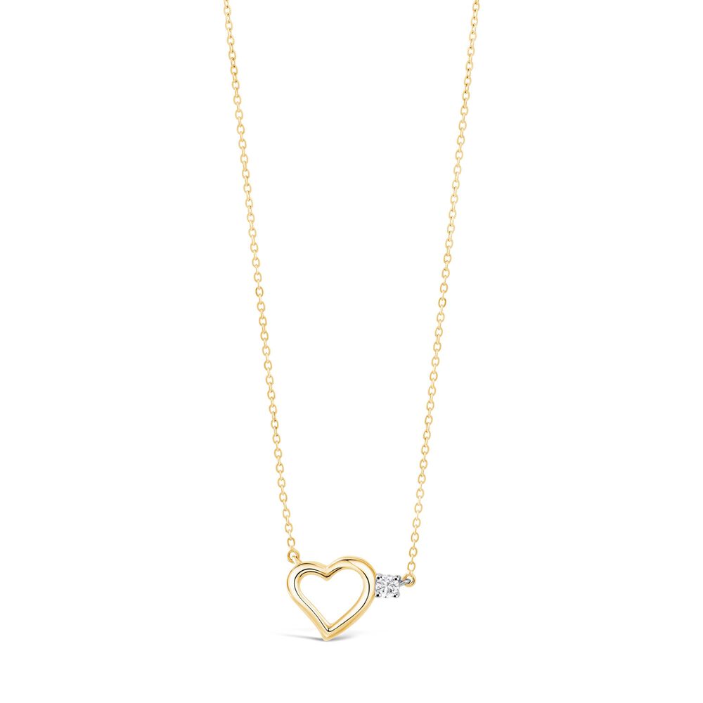 9ct Gold Cubic Zirconia Heart Necklace