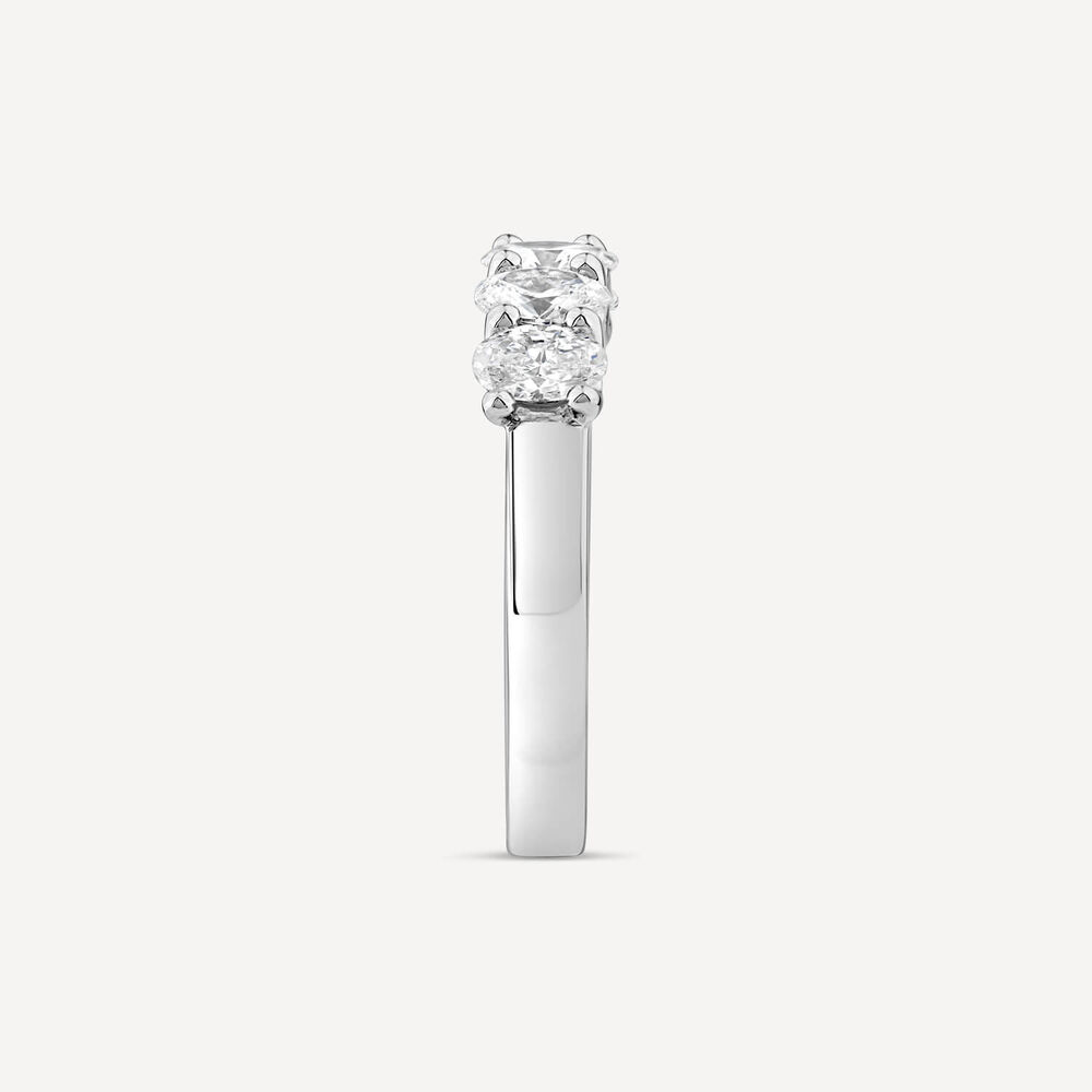 Born Platinum 0.90ct Lab Grown 5 Stone Oval Half Eternity Diamond Ring image number 4