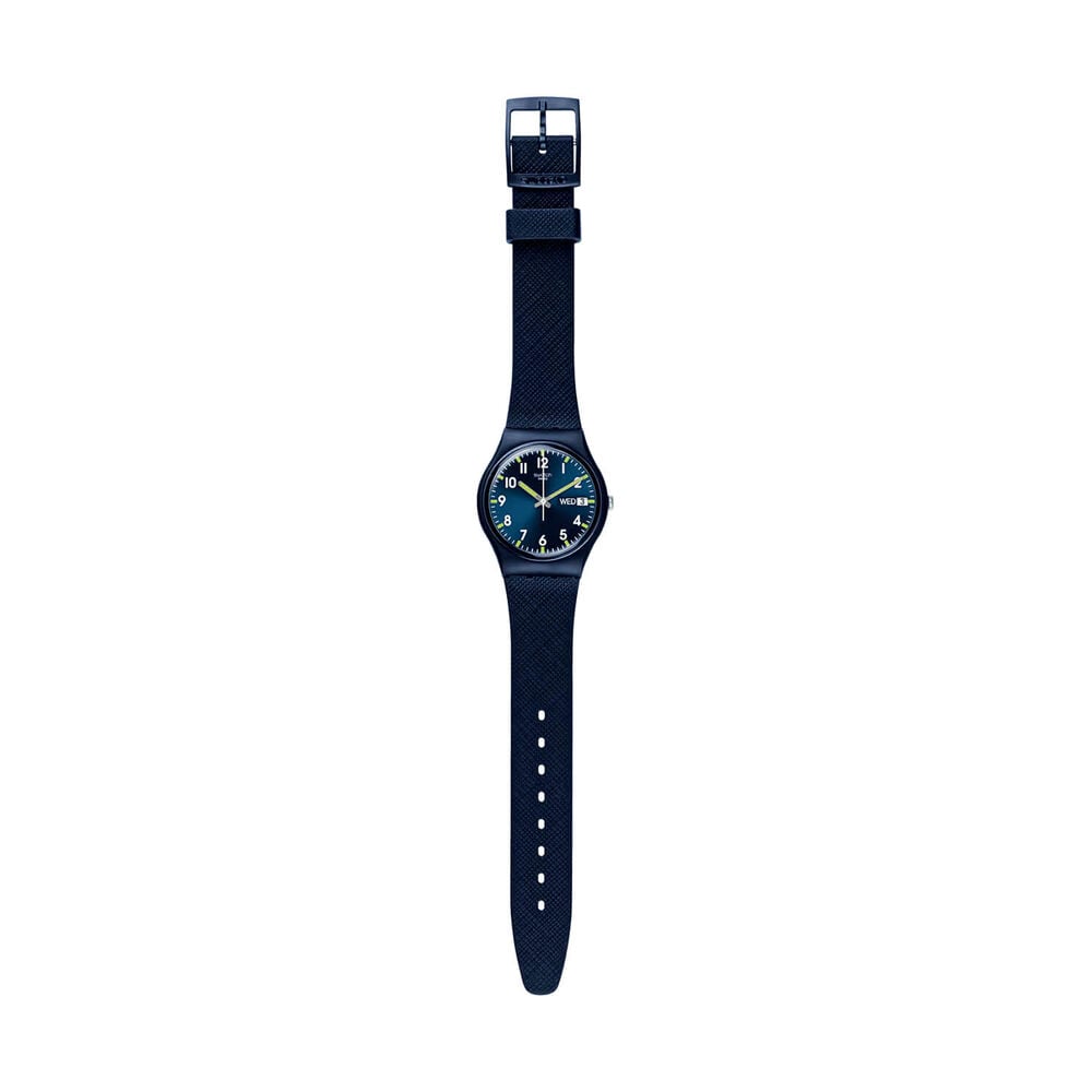 Swatch Originals Sir Blue 34mm Blue Dial Blue Strap Watch image number 1