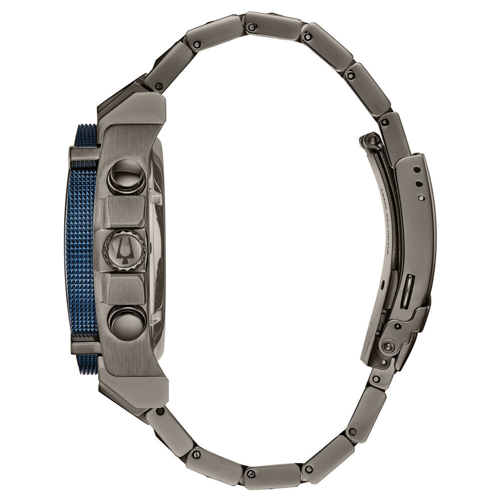 Bulova Precisionist 46.5mm Steel Case Bracelet Black Dial Watch image number 2