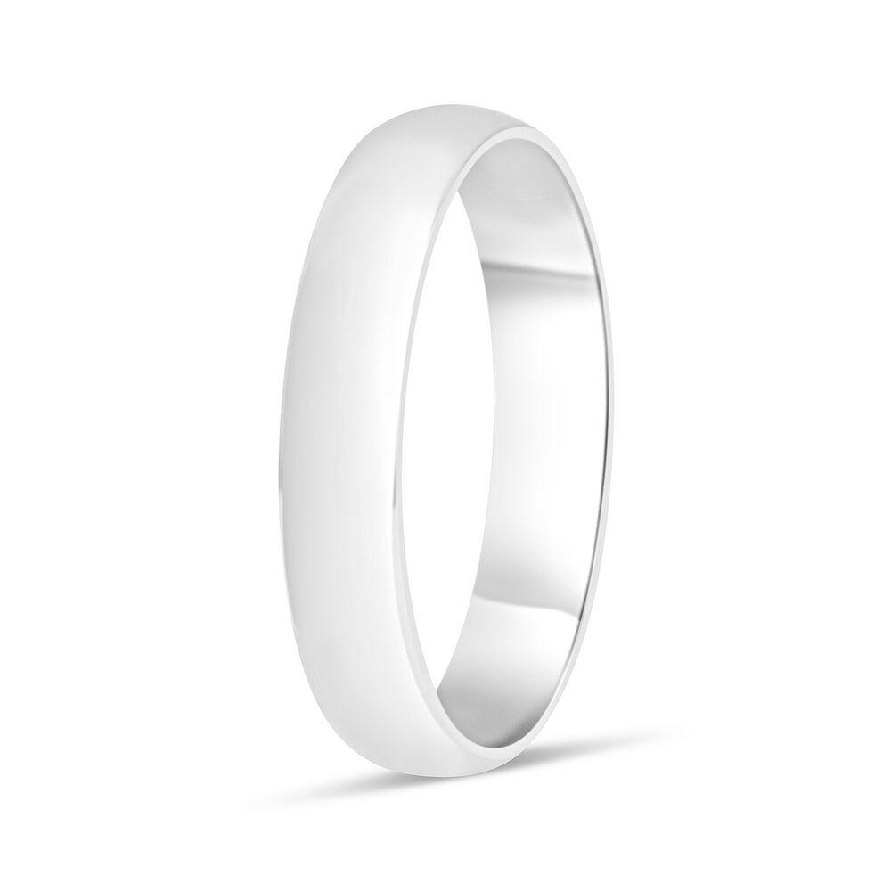 9ct White Gold 4mm Gents Wedding Ring image number 3