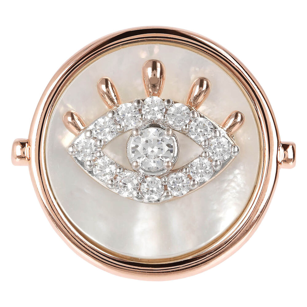 Bronzallure Alba Collection Cubic Zirconia All-Seeing Eye Mother Of Pearl Ring image number 1