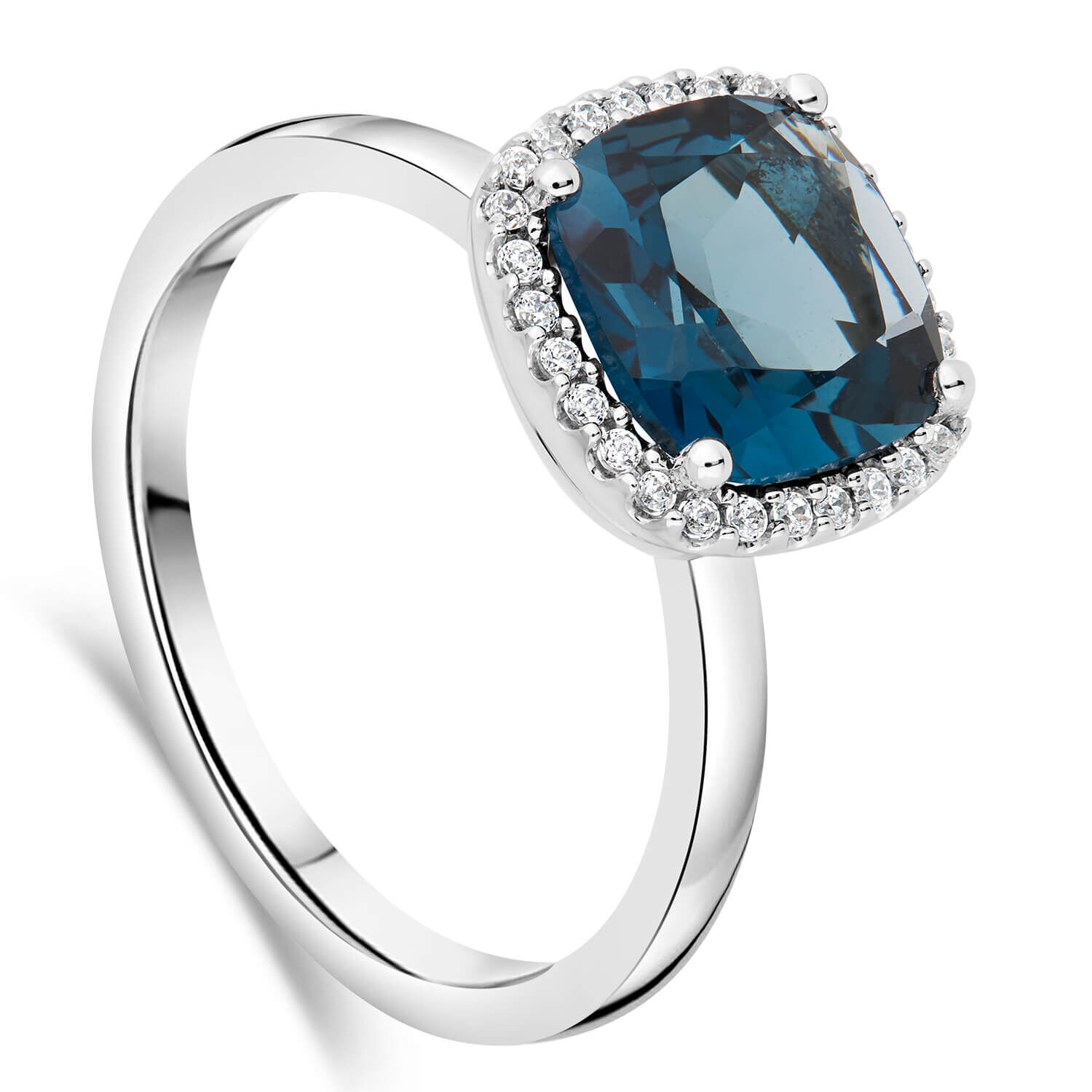 Blue diamond white gold ring best sale