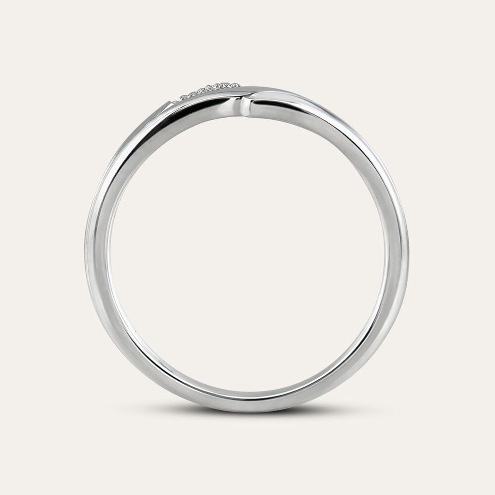 Sterling Silver Three Strand Pave Cubic Zirconia Tip Ring