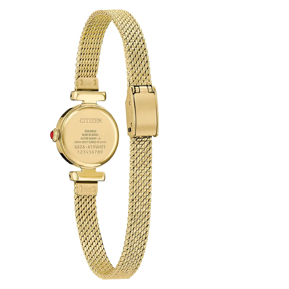 Citizen Fio 18mm Gold Dial Yellow Gold Tone Stainless Steel Bracelet Watch