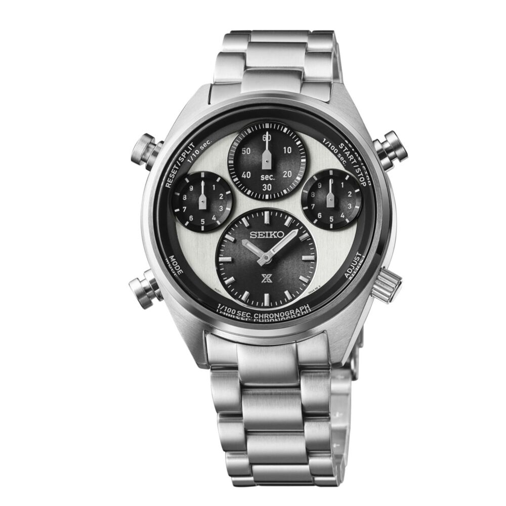 Seiko Prospex Speedtimer 42mm Solar Chrono Black & Silver Dial Bracelet Watch image number 0