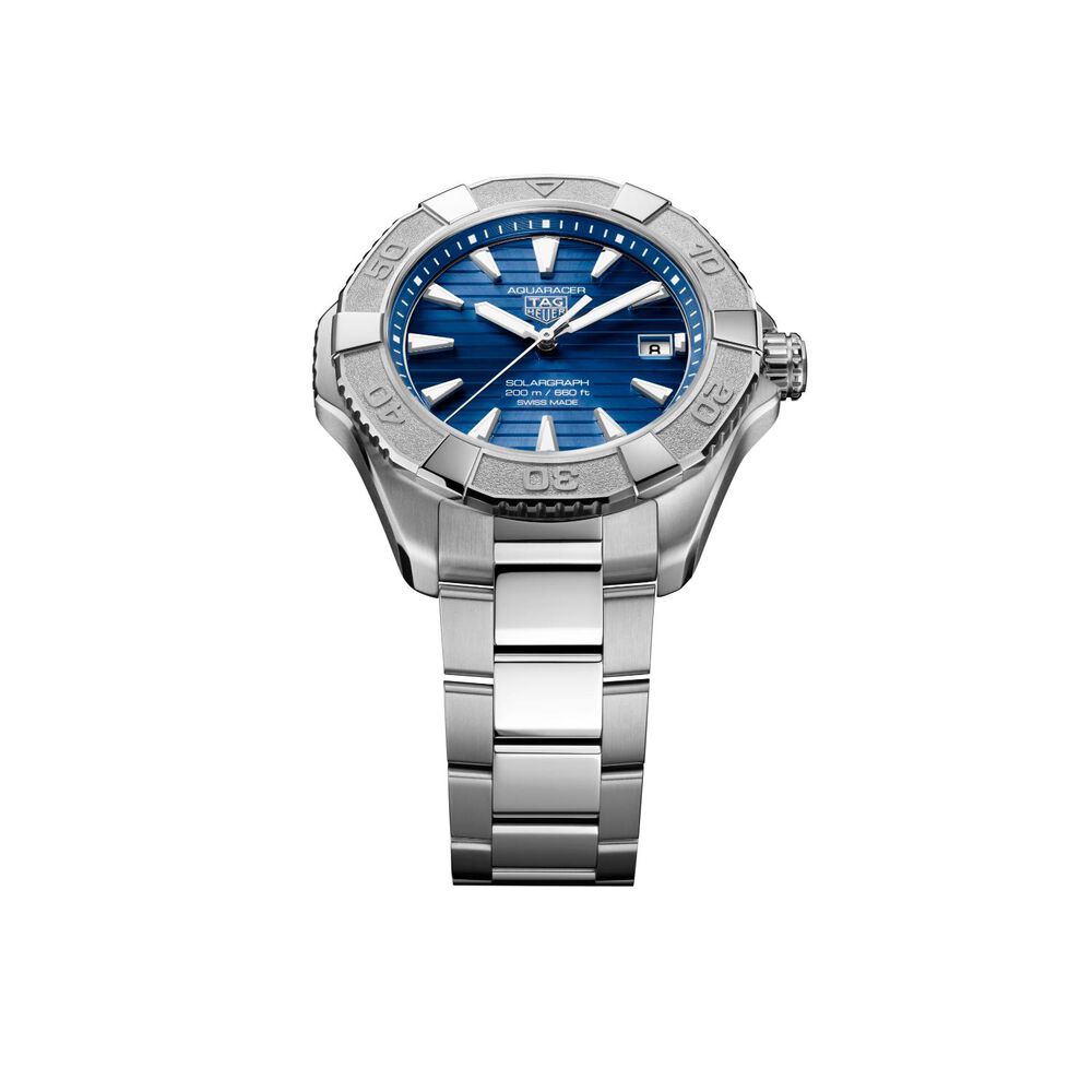 TAG Heuer Aquaracer Professional Solargraph 200 40mm Blue Dial Steel Bracelet Watch