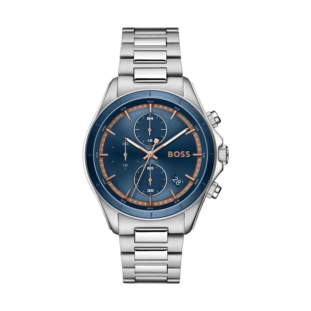 BOSS Bossletic 42mm Blue Dial Steel Bracelet Watch