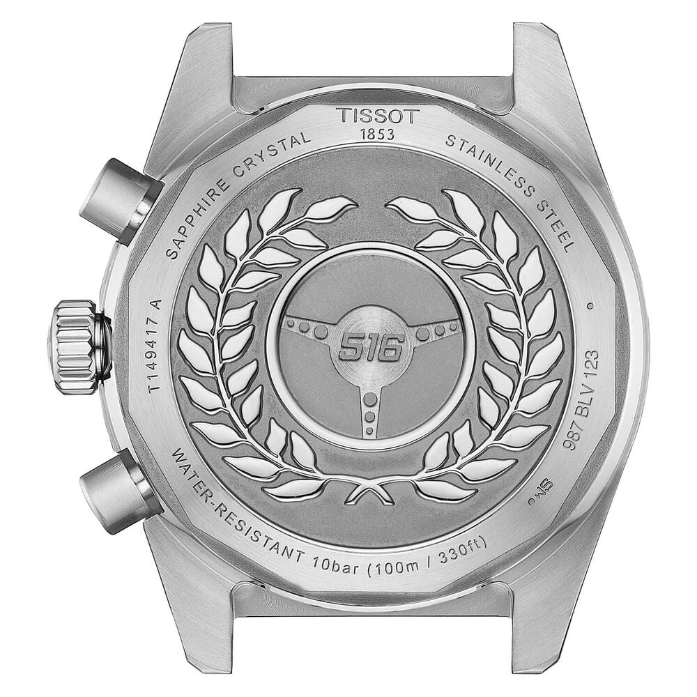 Tissot PR516 Chronograph 40mm Black Dial Steel Bracelet Watch image number 1