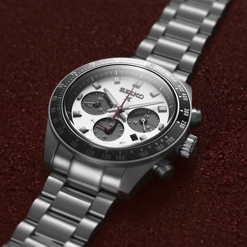 Seiko Prospex Speedtimer 41.4mm Solar Chronograph Black & Grey Bezel Watch