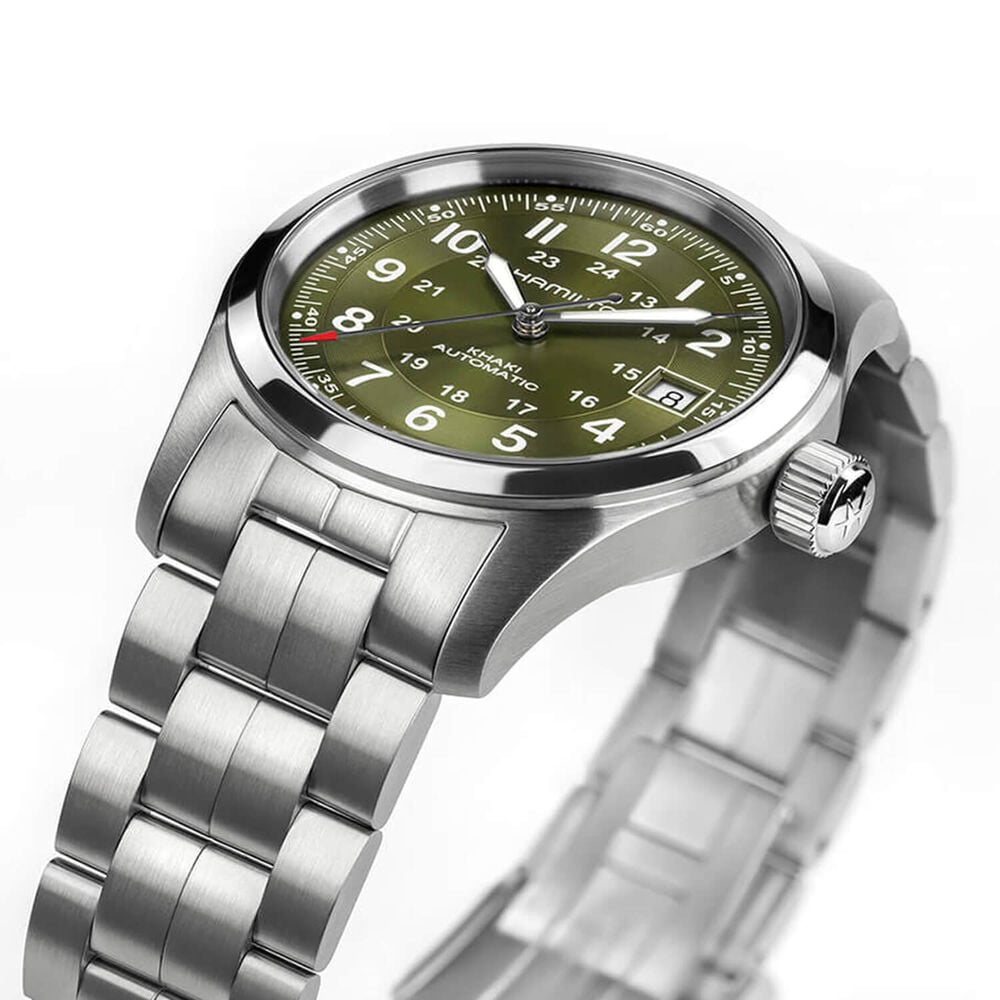 Hamilton Khaki Field 38mm Green Dial Stainless Steel Bracelet Watch