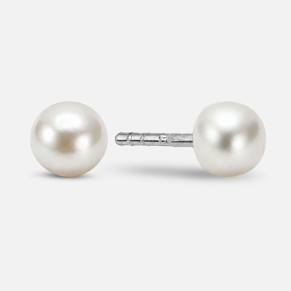 Sterling Silver 5mm Pearl Stud Earrings