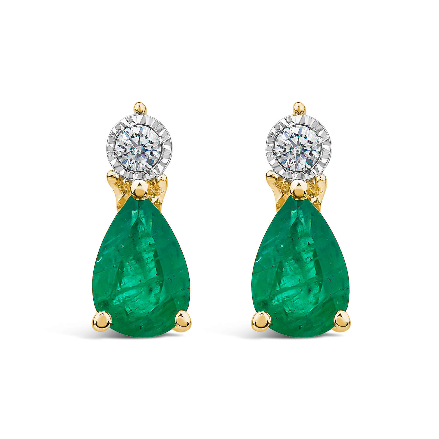 9ct gold sales emerald earrings