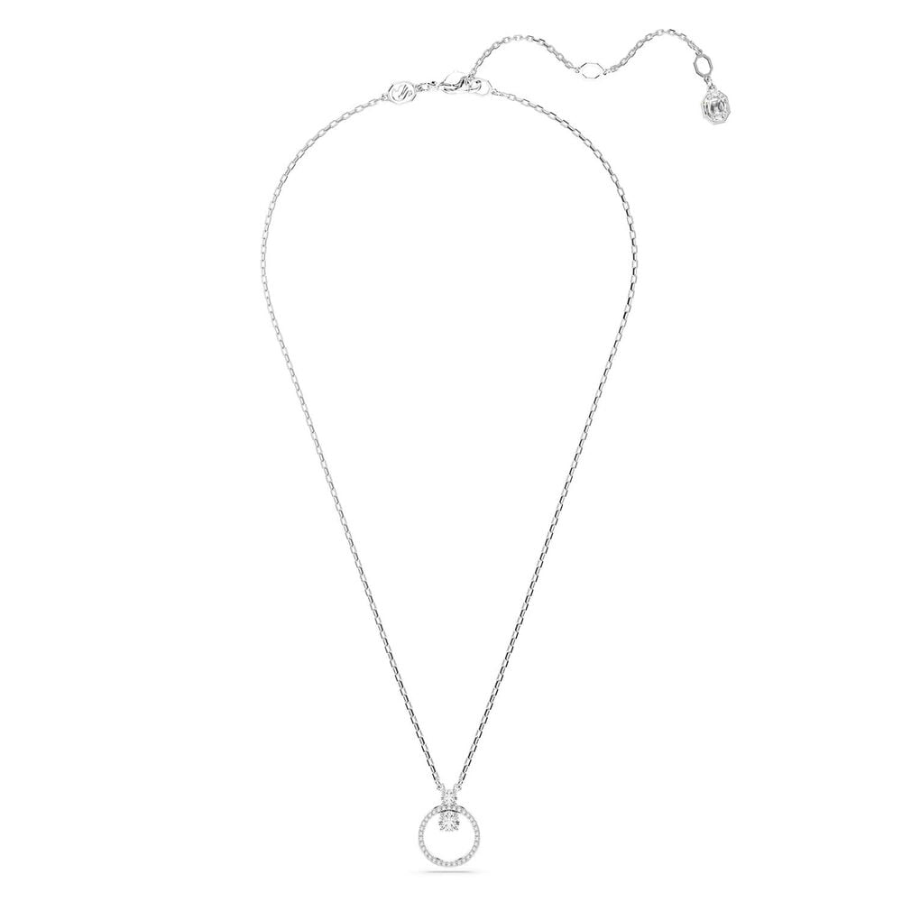 Swarovski Constella Crystals & Cubic Zirconia Rhodium Plated Circle Pendant