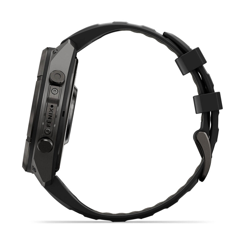Garmin fenix 9 Pro 47mm Carbon Gray DLC Titanium Black/Pebble Grey Silicone Strap Watch
