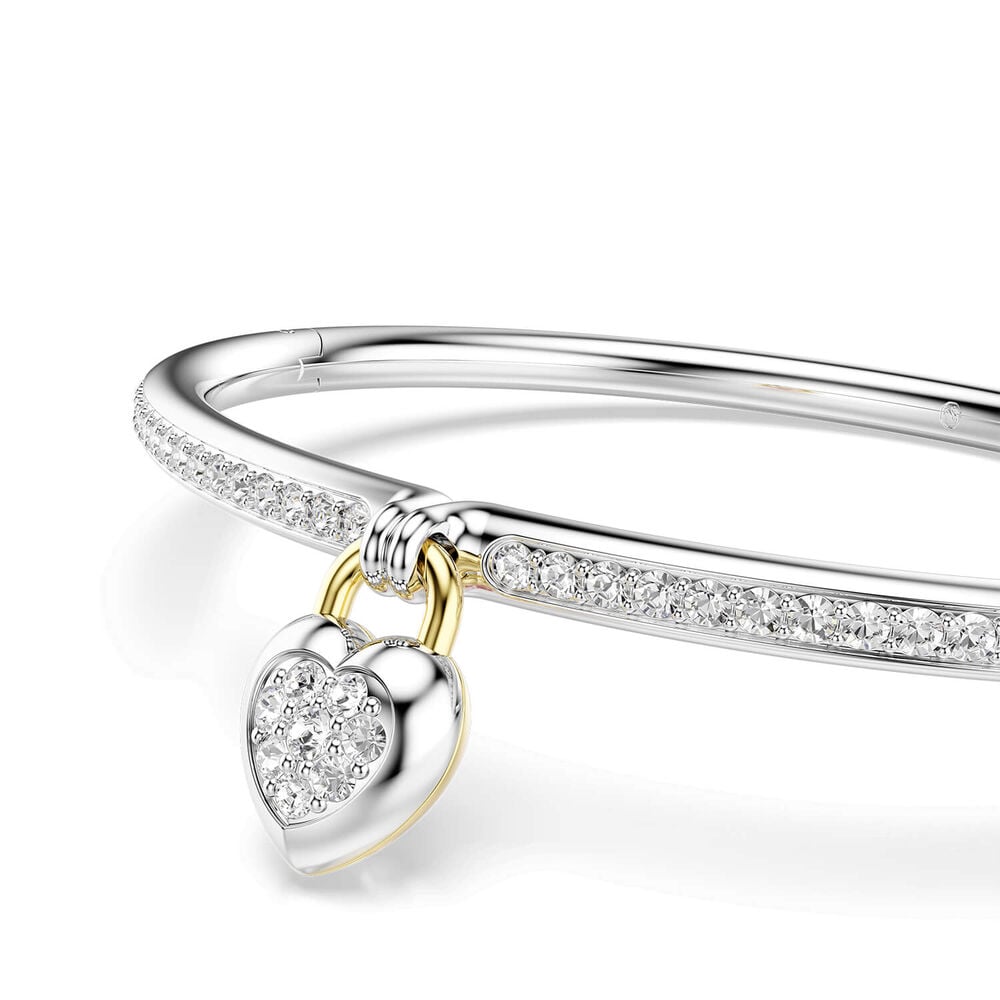 Swarovski Idyllia Crystals & Pink Cubic Zirconia Mixed Metal Finished Bangle